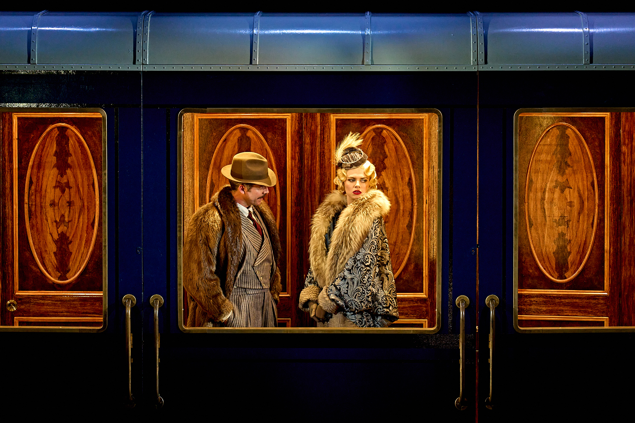 Simon Cotton As Samuel Ratchett & Mila Carter As Countess Elena Andreyni In Murder On The Orient Express, Credit Manuel Harlan