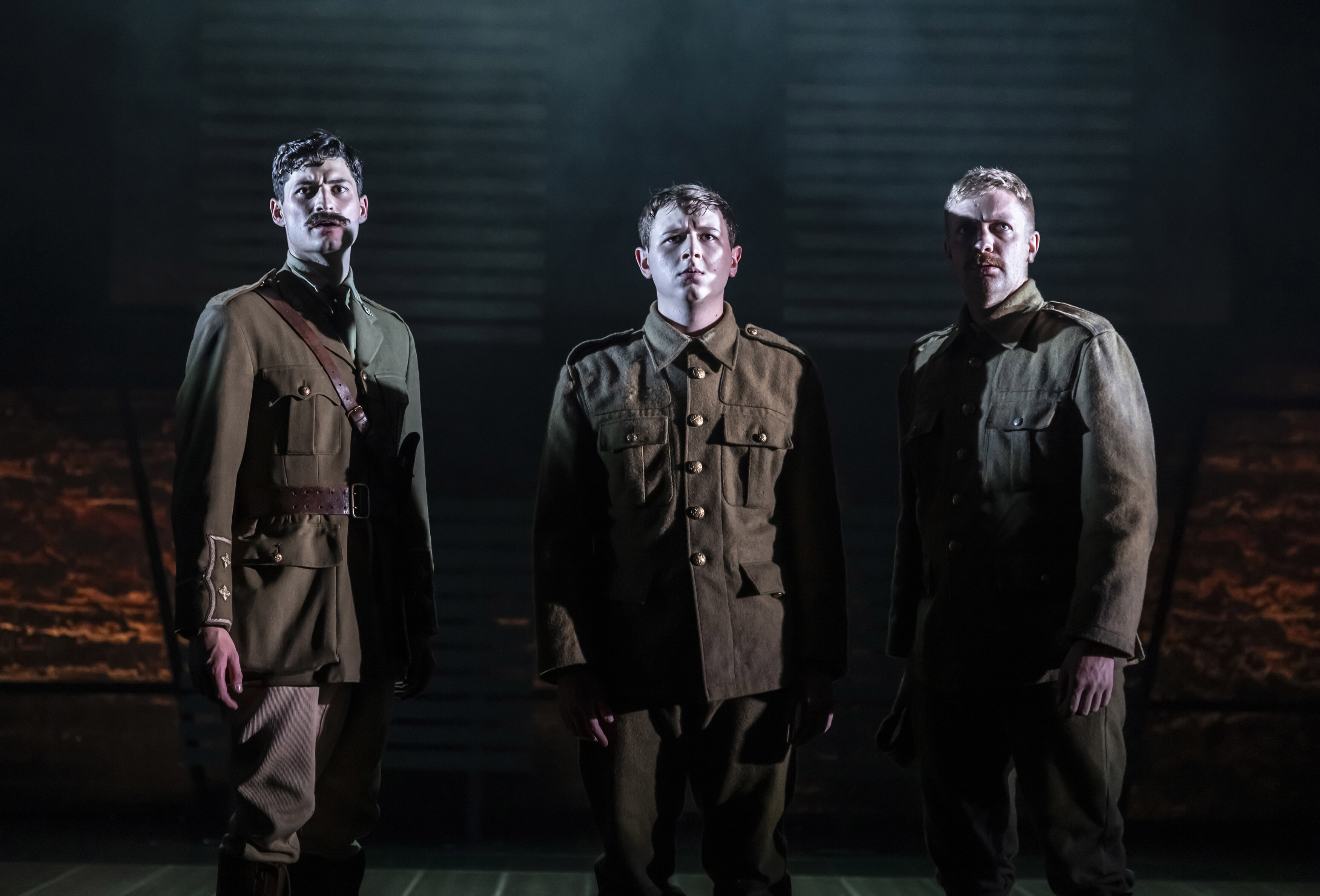 James Esler, Raif Clarke & James Findlay In Original Theatre S Touring Production Of Birdsong (C) Pamela Raith Photography